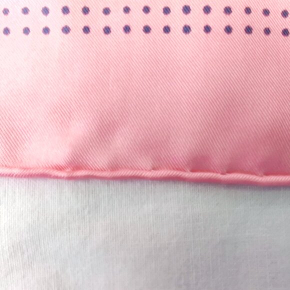 Liberty of London Pink & Blue Polka Dot Silk Twill Scarf with Hand Rolled Edges - Picture 4 of 6